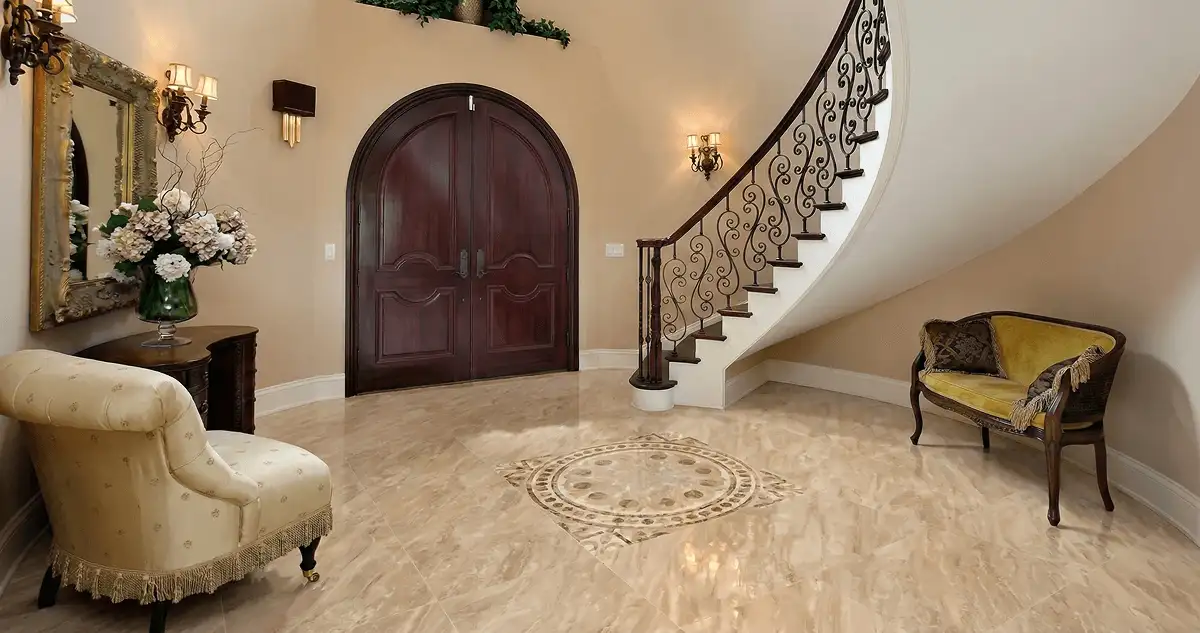 Entrance hall with professionally installed ceramic tile flooring in Scottsdale AZ