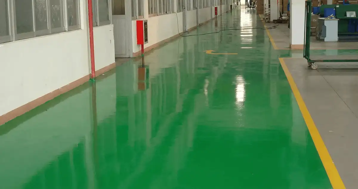 A factory floor professionally covered and marked with epoxy flooring in Scottsdale, AZ