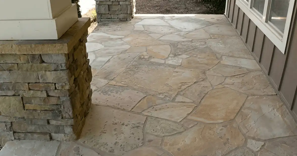 House entrance with professionally installed stone flooring in Scottsdale AZ