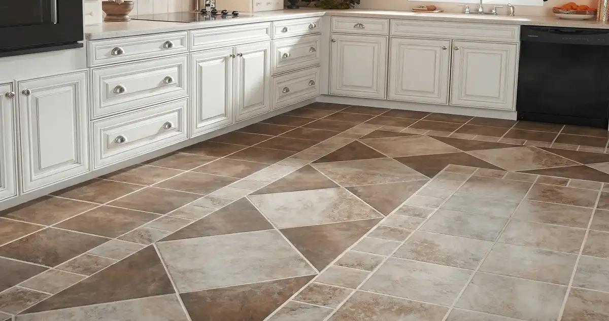 Kitchen with white cabinets and a professionally installed tile floor in Scottsdale, AZ